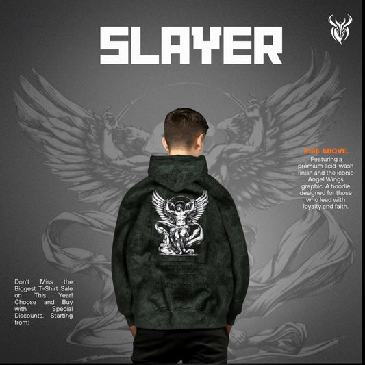 Men's Antique Pattern Embroidered Washed Oversize Hooded Sweatshirt